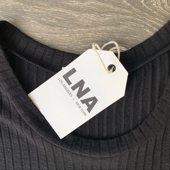 Revolve LNA Ribbed Midi Union Dress Black Size XS - Picture 11 of 16